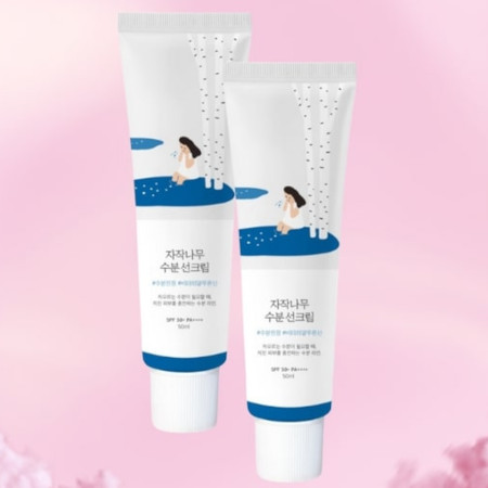 Nawilżający krem przeciwsłoneczny SPF50+ PA++++ DWUPAK (Birch Juice Moisturizing Sun Cream SPF50+ PA++++) Round Lab