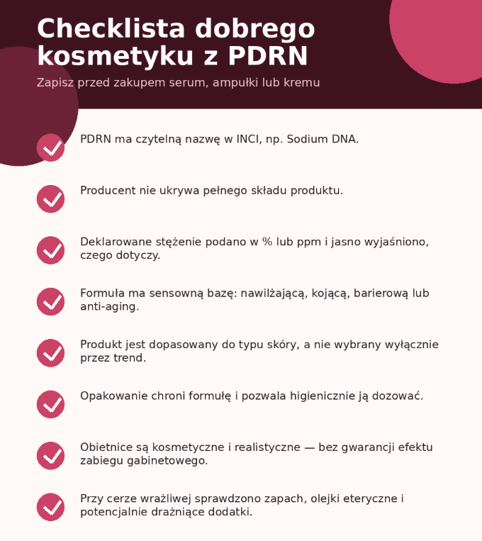Checklista dobrego kosmetyku z PDRN