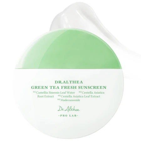 Łagodzący krem przeciwsłoneczny SPF50+ PA++++ (Green Tea Fresh Sunscreen) Dr. Althea