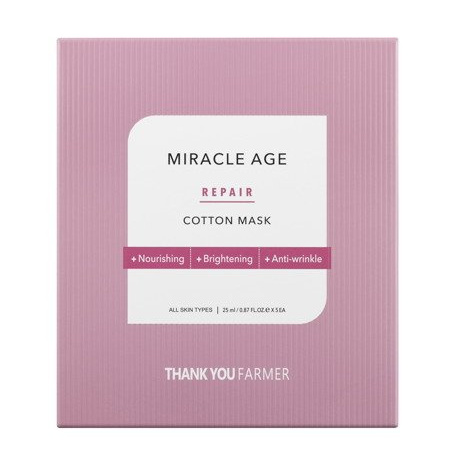 Przeciwzmarszczkowa maseczka w płachcie (Miracle Age Repair Cotton Mask) Thank You Farmer