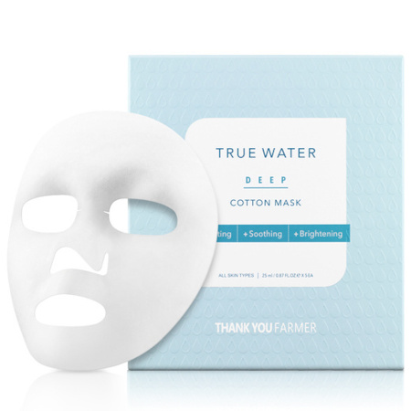 Nawilżająca maseczka w płachcie (True Water Deep Cotton Mask) Thank You Farmer