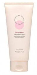 Pianka myjąca z ekstraktem z truskawki (Creamy Latte Cleansing Foam Strawberry) Missha