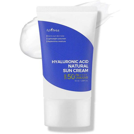 Krem przeciwsłoneczny z hialuronianem sodu SPF50+ PA++++ (Hyaluronic Acid Natural Sun Cream SPF50+/PA++++) Isntree