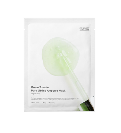  Wygładzająca maska w płachcie zwężająca pory (Green Tomato Pore Lifting Ampoule Mask) Sungboon Editor