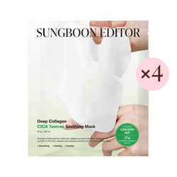 Zestaw 4 szt. kojących masek kolagenowych (Deep Collagen Cica Teatree Soothing Mask) Sungboon Editor