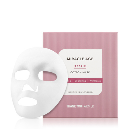 Przeciwzmarszczkowa maseczka w płachcie (Miracle Age Repair Cotton Mask) Thank You Farmer