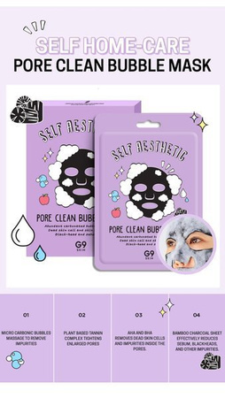 Oczyszczająca maseczka bąbelkująca (Self Aesthetic Pore Clean Bubble Mask) G9Skin