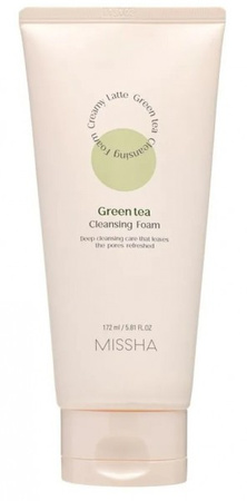 Pianka myjąca z ekstraktem z zielonej herbaty (Creamy Latte Cleansing Foam Green Tea) Missha