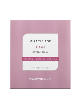 Przeciwzmarszczkowa maseczka w płachcie (Miracle Age Repair Cotton Mask) Thank You Farmer