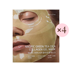Zestaw kojących masek kolagenowych do twarzy (Green Tea Cica Collagen Gel Mask) NACIFIC