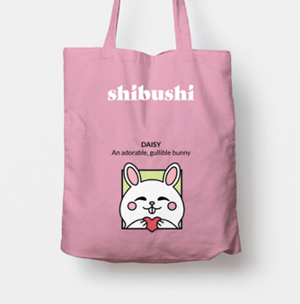 Urocza różowa torba na zakupy króliczek Daisy (Shopping Bag Daisy) shibushi